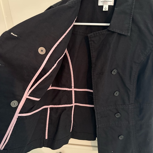 Isaac Mizrahi Black Double-Breasted Short Sleeve Blazer - Picture 4 of 5